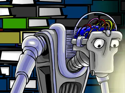 FaqBot cartoon funny robot vector