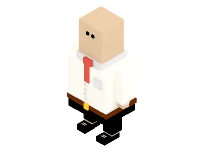 white collar worker 3d blender office white collar