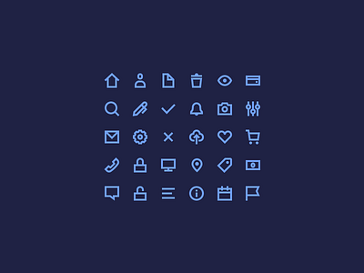 Line icons set line icons pixel perfect set web icons