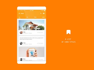 A list of card styles