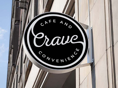Yes It's just a Mockup black cafe circular convenience logo white