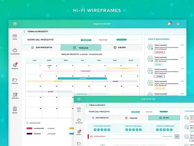 Hi-fi Wireframes for dashboard of new Saas Website blueprint dashboard wireframe