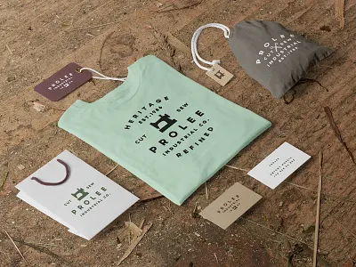 Clothing & T-Shirt Mockup badge bag branding business card fashion hipster identity label logo shop stationery template
