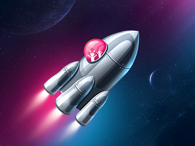 PIRO Rocket 2d design fun illustration rocket space vector