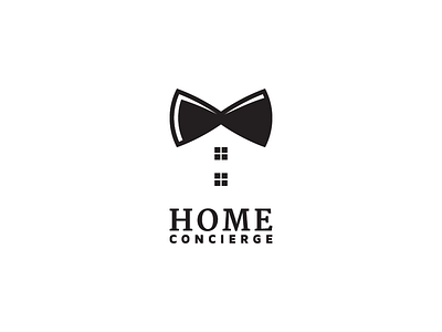 Home Concierge bow tie bowtie home house icon logo mark minimal negative space simple symbol