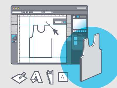 Electroloom Illustration 3d printing diagram fabric illustration illustrator technical vector