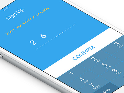 Verification Code clean code design ios keyboard signup ui ux verification
