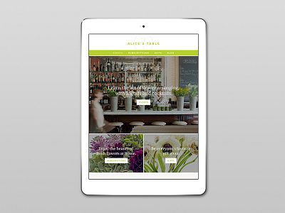 Alice's Table e commerce flowers home page layout responsive start up ui ux website