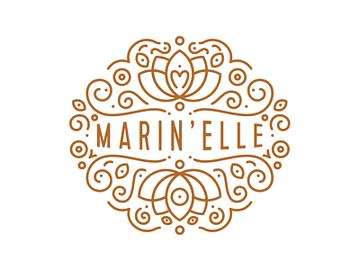 Marin'elle Logo beauty branding brown complex curly eyes fashion flower identity jewelry line logo