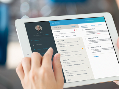 Project Management Tool app enterprise hamburgermenu ipad navigationpannel pmtool