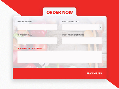 Day 016 - Order Form design food order photoshop ui ux