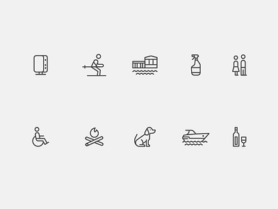 Vaystays icons boat campfire home icon iconography ski wifi