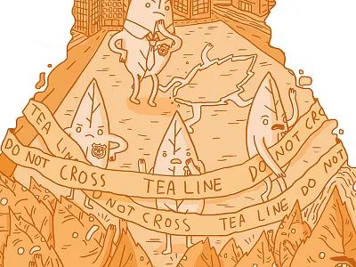 Hint-O-Mint doodle illustration leaf leaves mint rough tea wip