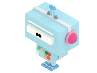 robot 3d blender blue robot