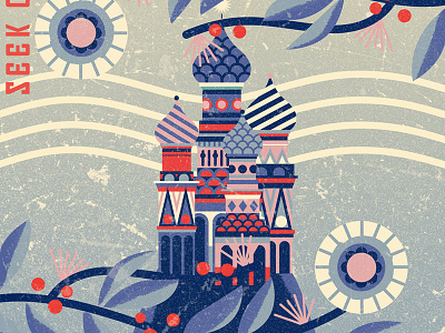 Twodots Postcard #16 flowers kremlin moscow russia