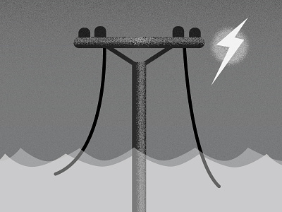 Flood Safety black and white electricity flood flood safety illustration illustrator