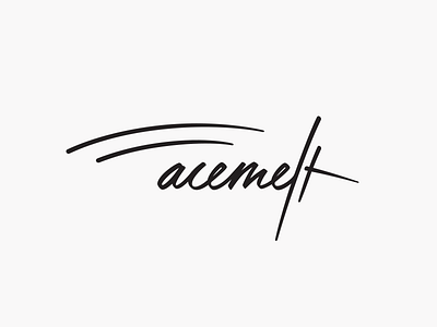 Facemelt brand branding hand drawn logo mark painted word mark wordmark