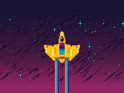 Daft Punk Guy-Manuel Pixel Space Ship 8bit abe schmidt daft punk guy manuel guy manuel pixel art space space ship