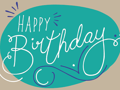 Happy Birthday To You b birthday blue flourish hand lettered happy happy birthday kraft teal