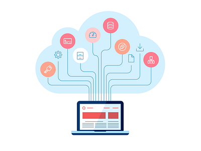 Cloud computing illustration ai flat icon icon illustration illustrator