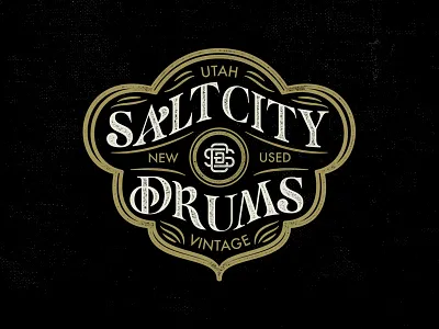 Salt City Drums design by diamond drums monogram salt salt lake city utah vintage
