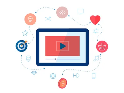 Social media video illustration ai flat icon icon illustration illustrator