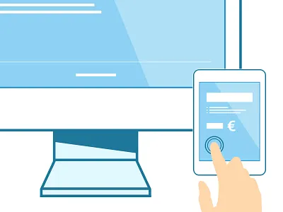 Device Illustrations blue device illustration minimal monitor tablet white