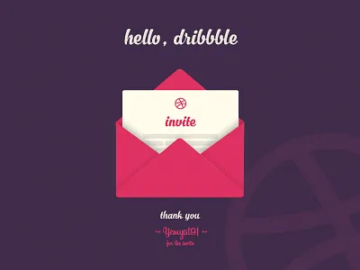 hello, dribbble ! debut dribbble first shot hello invitation