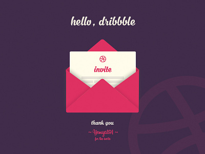 hello, dribbble ! debut dribbble first shot hello invitation