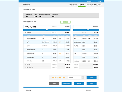 Quote Summary quote summary table webapp