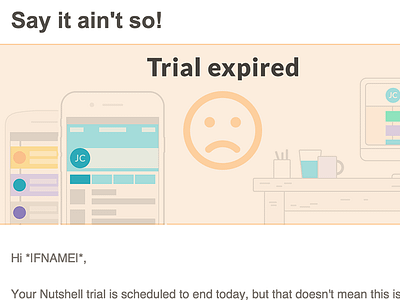 Nutshell email design desk email illustration nutshell peach trial expired