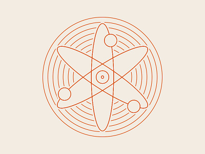 Atom 1950s atom atomic icon illustration lines logo