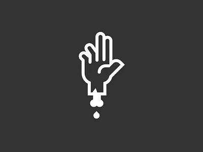 Severed Handiwork blood bone hand icon line ouch