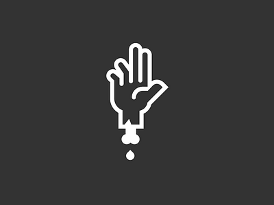 Severed Handiwork blood bone hand icon line ouch