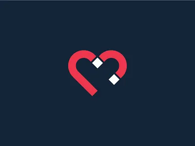 Attract attract branding heart logo love magnet
