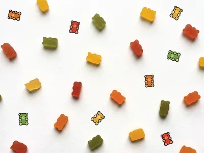 gummy bears candy delicious food iconography icons