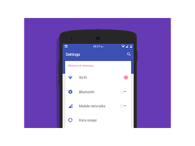 Material Design Settings on Android L androidl color debut design dribbble material settings