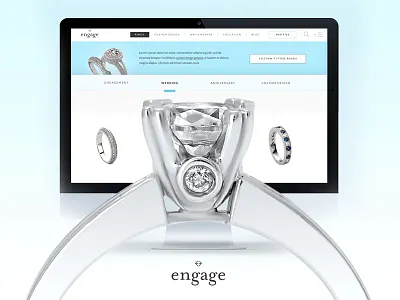 Engage Diamonds clean design diamonds engagement jewelry rings strategy ui ux web website