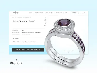 Engage Diamonds clean design diamonds engagement jewelry rings strategy ui ux web website