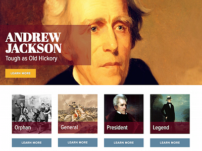 Andrew Jackson's Hermitage - Website Design historic history president website