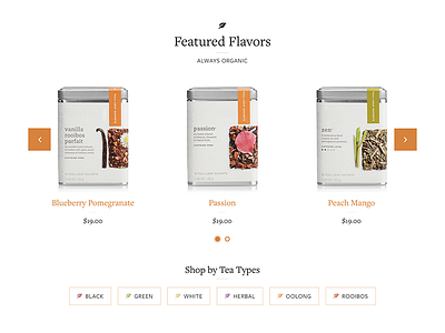 Tea Landing categories shop