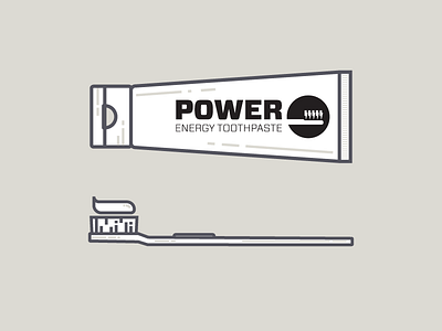 Toothpaste Product Illustration 2 brush caffeine energy flat outline power startup teeth toothbrush toothpaste tube