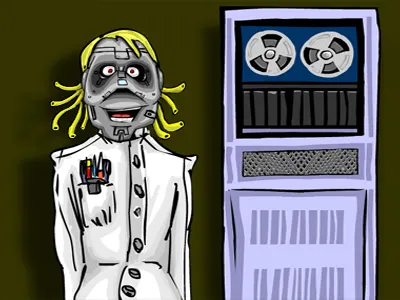 CodeBot cartoon funny robot vector