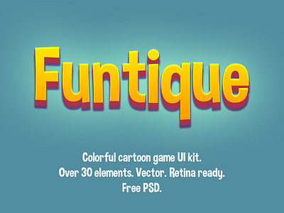 Funtique Logo cartoon free funny game gui kit light psd ui yellow