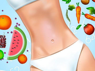 Diet dietetic dietitian fruits skin stomach thin tomato vegetables woman