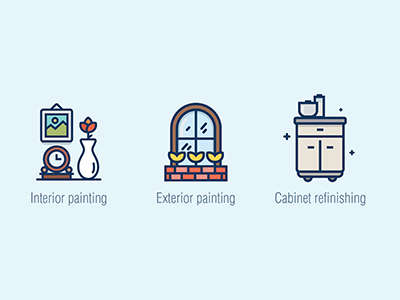 Icon set decorator icon illustration painter set simple vector