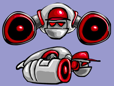 BullyAerialBot 1 cartoon funny robot vector