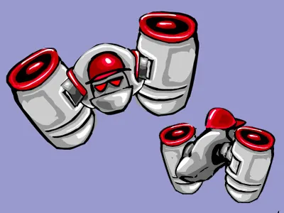 BullyAerialBot 2 cartoon funny robot vector