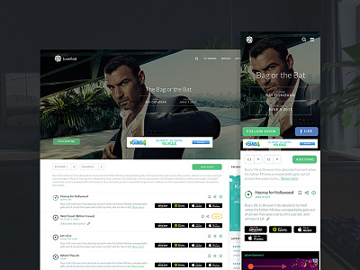 Tunefind Music Sourcing banner cx design film header movie music responsive tv ui ux website