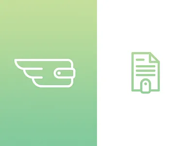 Wallet Logomark Exploration document finance fly invoice lending logo money paper pay symbol wallet wings